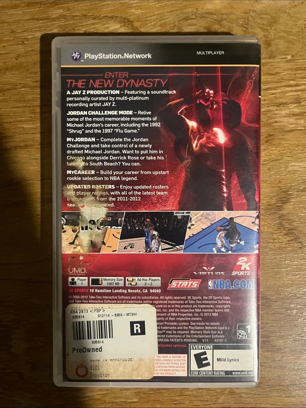 NBA 2K13 Game for Sony PlayStation Portable - UMD Disc, Case, and Manual